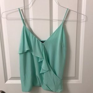 EUC Bebe aqua ruffle tank top